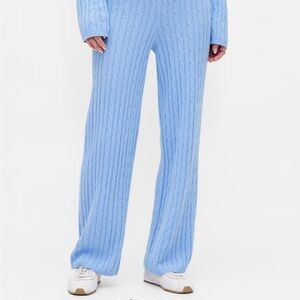 GAP Sky Blue Cable Knit Wide Leg Sweater Pants